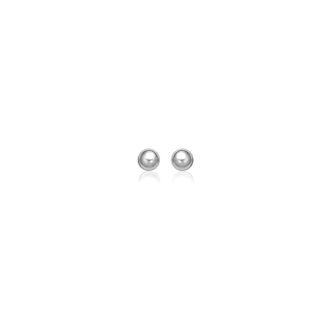 14k White Gold Spherical Stud Earrings (3.0 mm) - earrings