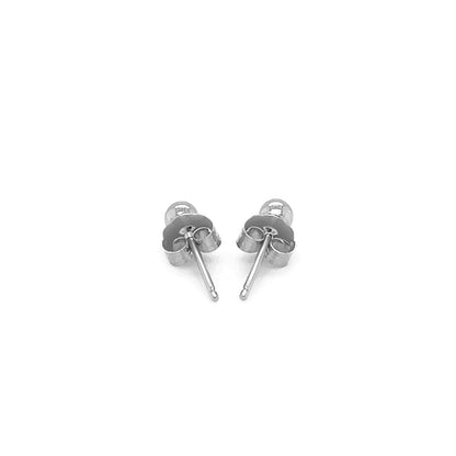 14k White Gold Spherical Stud Earrings (3mm) - DestGlow