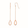Textured Pear Shaped Long Drop Earrings in 14k Rose Gold