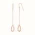 Textured Pear Shaped Long Drop Earrings in 14k Rose Gold - DestGlow