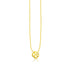 14k Yellow Gold Polished Four Leaf Clover Necklace with Diamond 