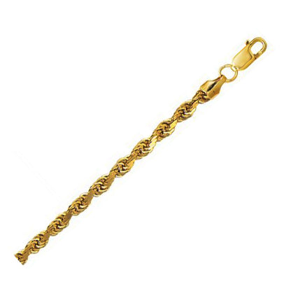 10K Yellow Gold Hollow Diamond Cut Rope Chain (5.00 mm) by Bids.com
