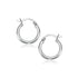 10k White Gold Polished Hoop Earrings (2x15 mm) - earrings