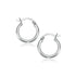 10k White Gold Polished Hoop Earrings (2x15 mm) 