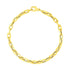 14k Yellow Gold 7 1/2 inch Paperclip Chain Bracelet with Three Diamond Links (4.20 mm)