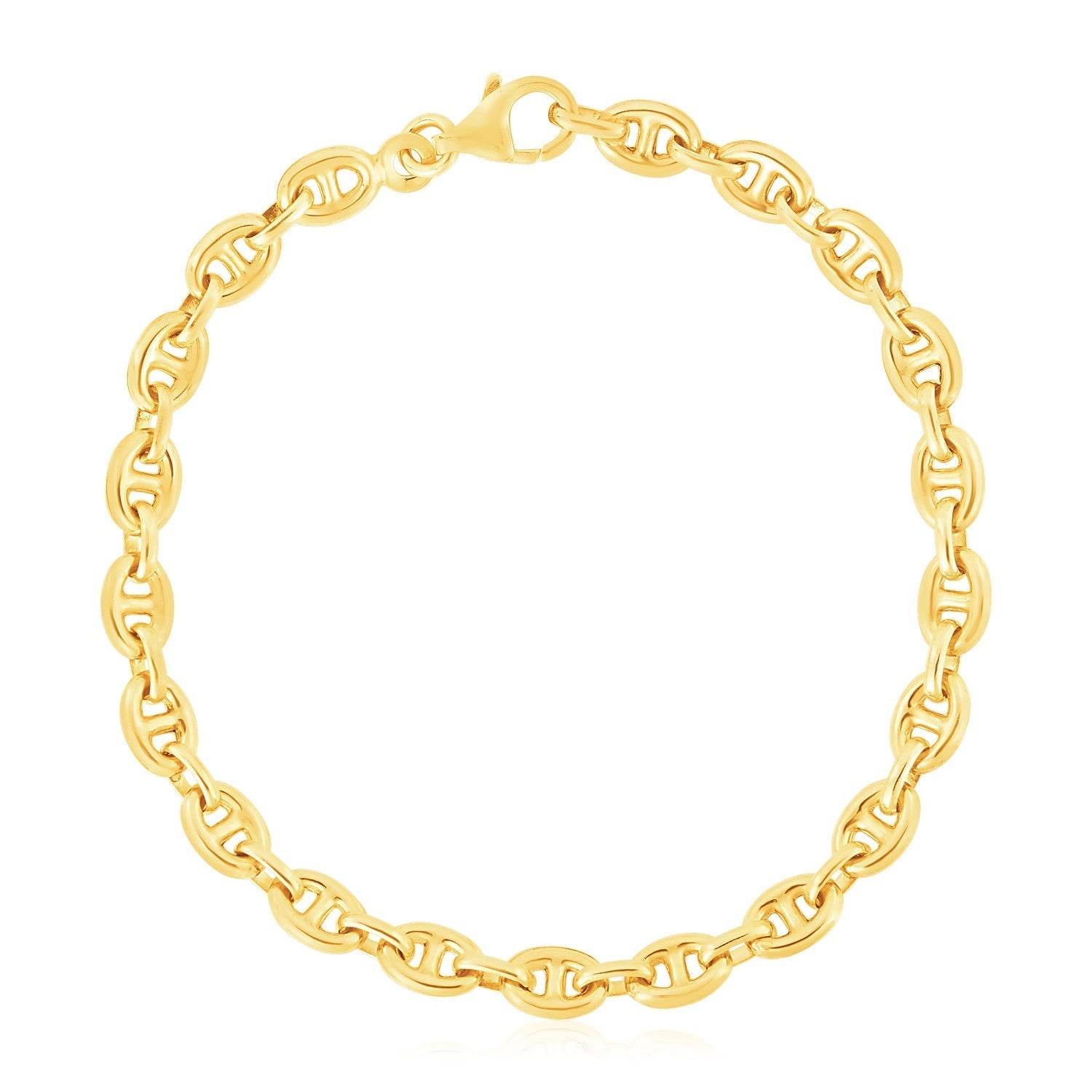 14k Yellow Gold High Polish Mariner Link Bracelet (5.4mm) 