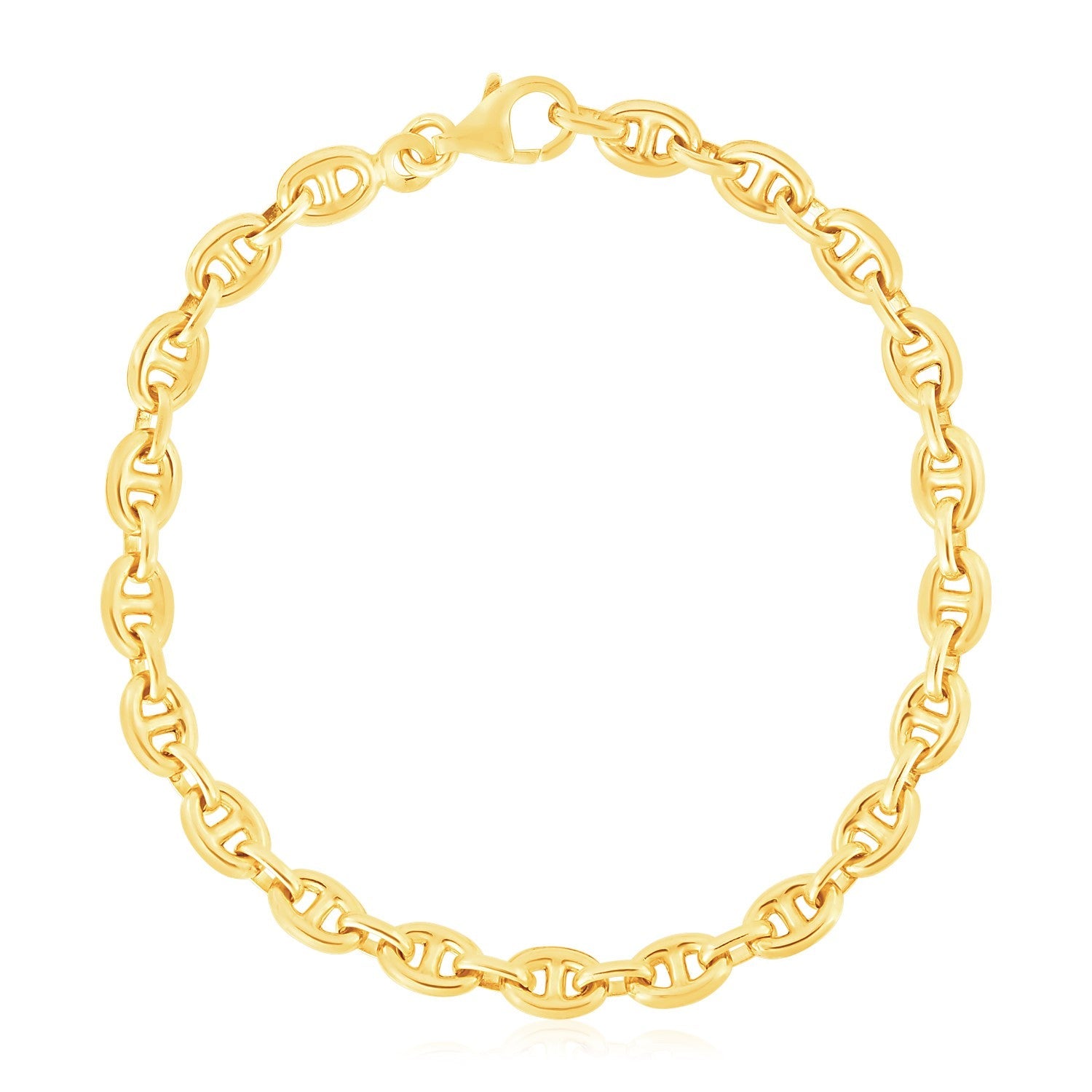 14k Yellow Gold High Polish Mariner Link Bracelet (5.4mm) by Bids.com