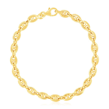 14k Yellow Gold High Polish Mariner Link Bracelet (5.4mm) by Bids.com