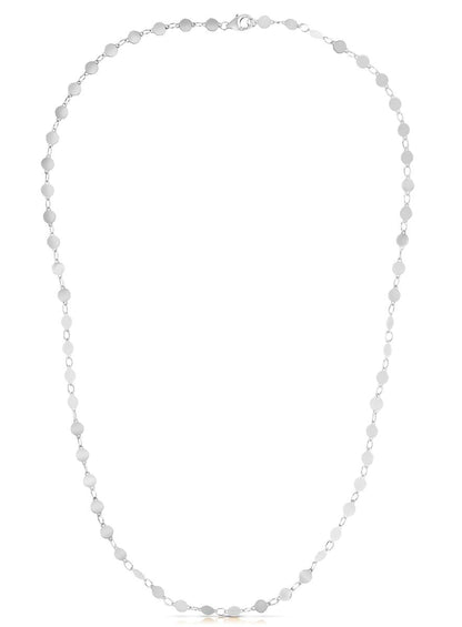 14k White Gold Necklace with Polished Circles - necklaces