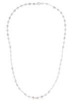 14k White Gold Necklace with Polished Circles - necklaces