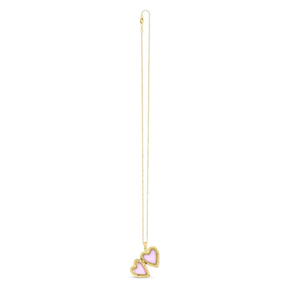14k Yellow Gold Diamond Heart Locket Necklace by Bids.com