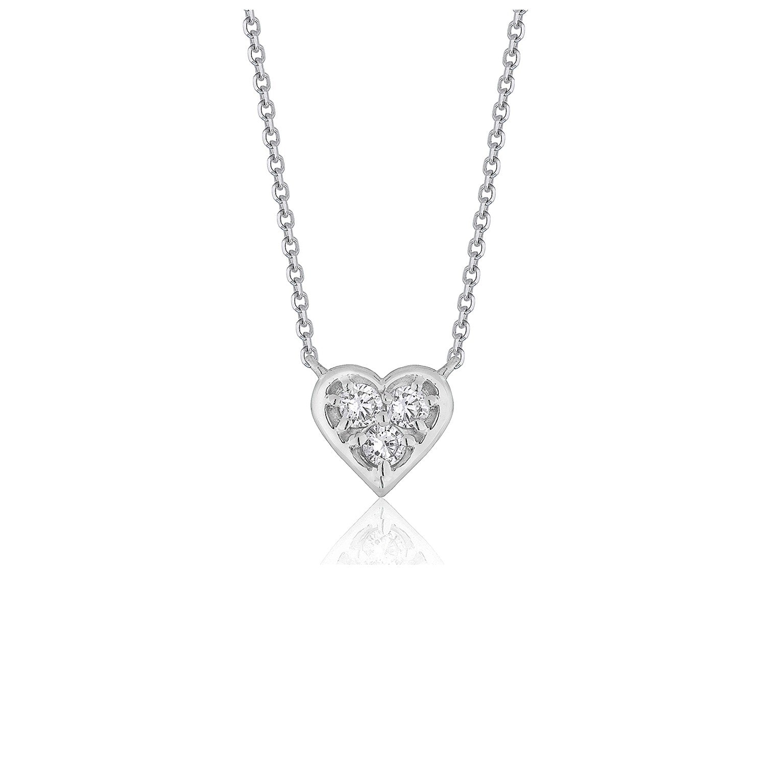 Diamond Heart Design Pendant in 14k White Gold by Bids.com