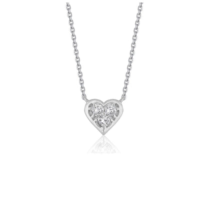 Diamond Heart Design Pendant in 14k White Gold by Bids.com