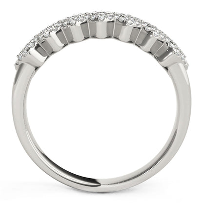 Diamond Studded Wide Multi-Diagonal Pattern Ring in 14k White Gold (5/8 cttw) by Bids.com