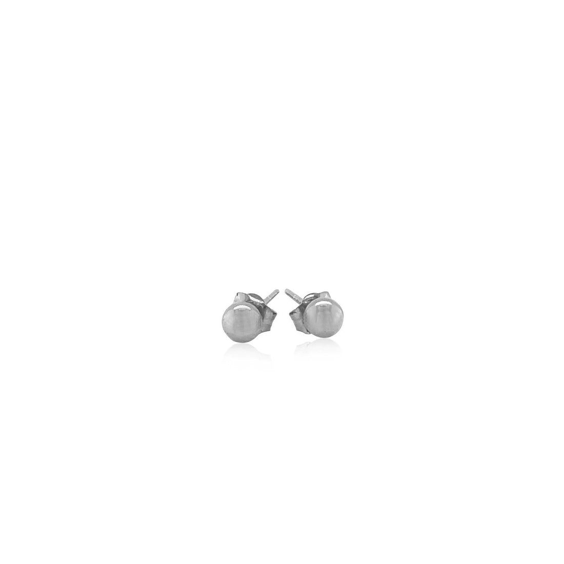 14k White Gold Round Stud Earrings (4mm) - DestGlow