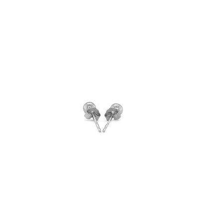 14k White Gold Round Stud Earrings (4mm) - DestGlow