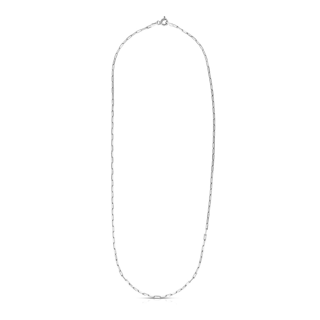 Sterling Silver Rhodium Plated Paperclip Chain (1.80 mm) - DestGlow