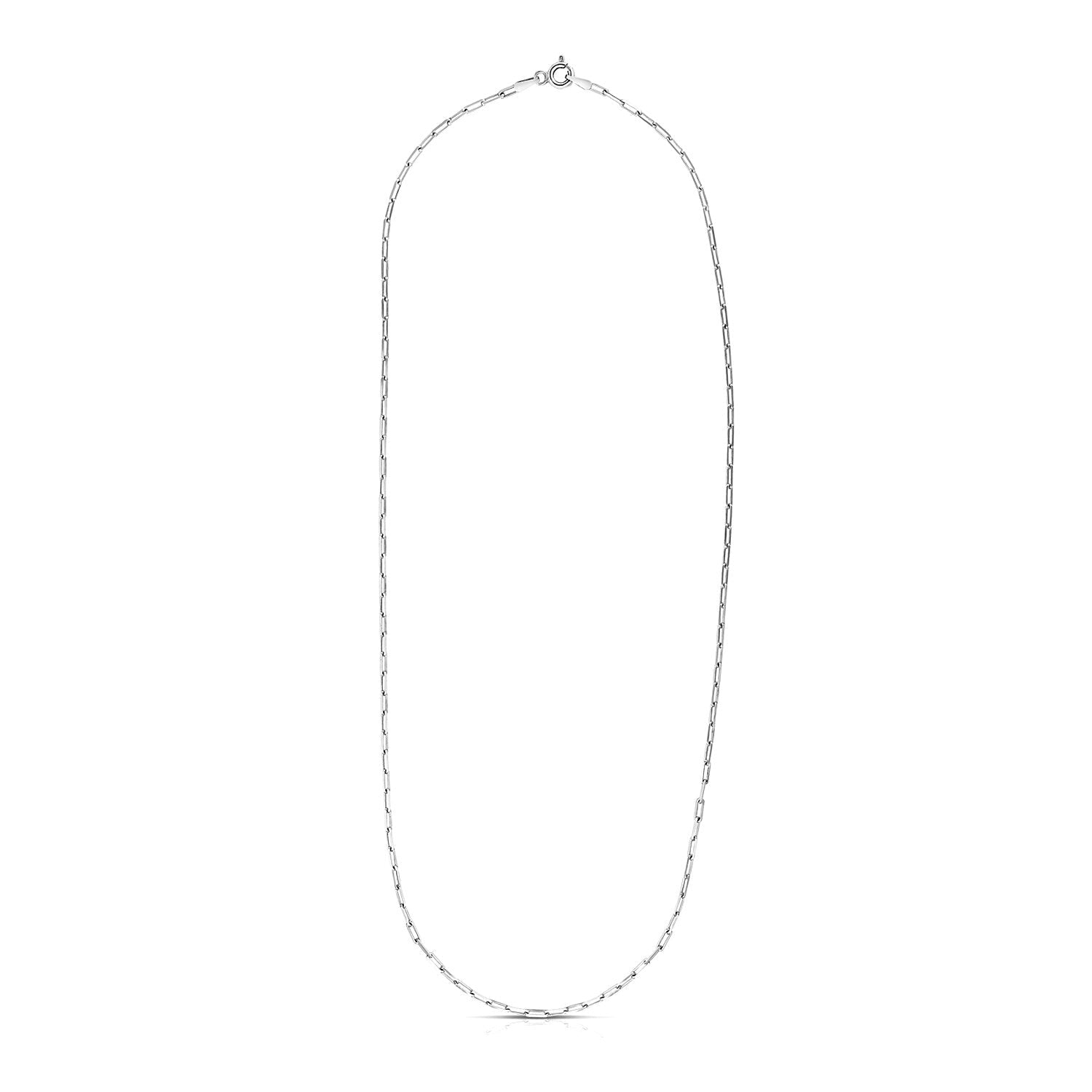 Sterling Silver Rhodium Plated Paperclip Chain (1.80 mm) - DestGlow