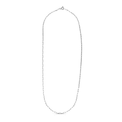 Sterling Silver Rhodium Plated Paperclip Chain (1.80 mm) - DestGlow