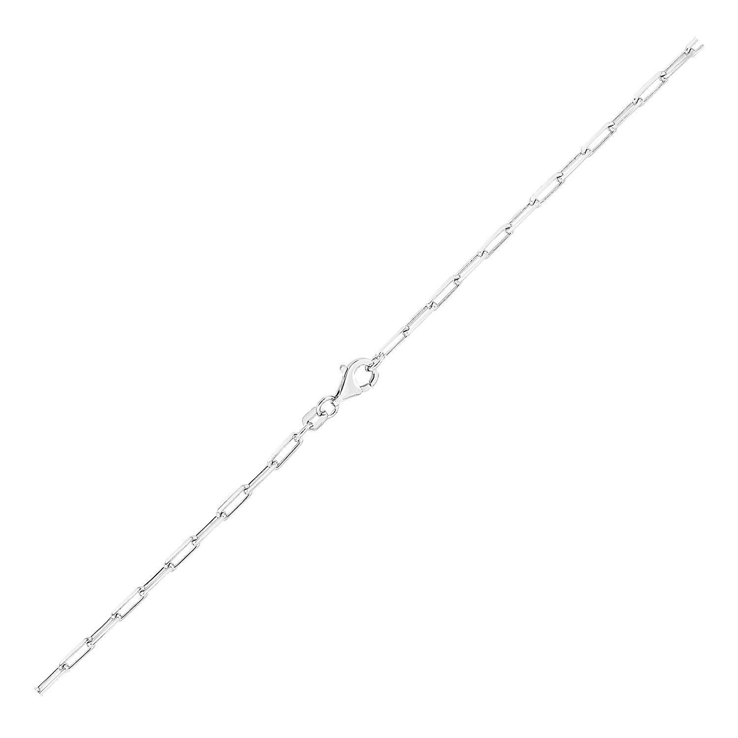 Sterling Silver Rhodium Plated Paperclip Chain (1.80 mm) - DestGlow