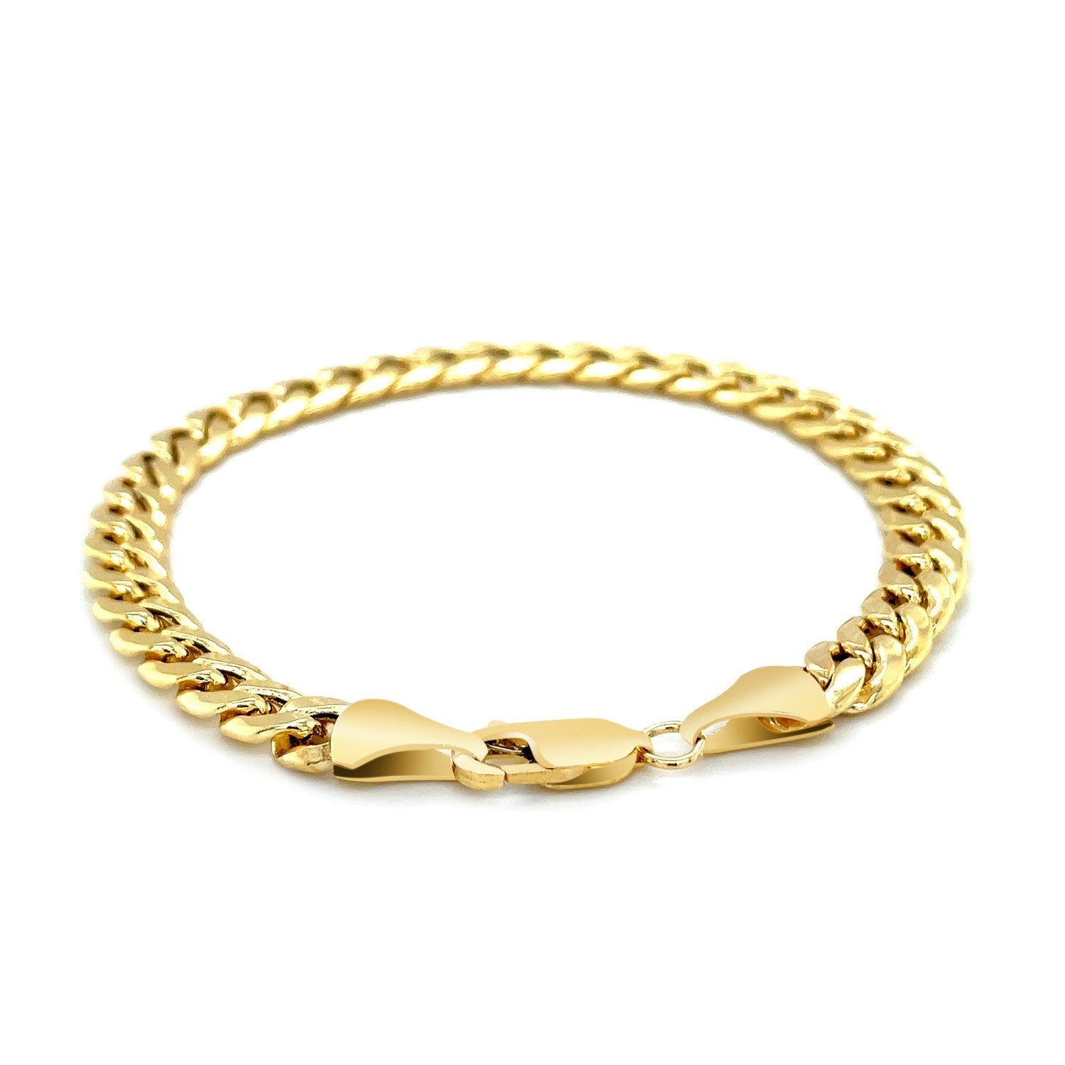 10k Yellow Gold Semi Solid Miami Cuban Bracelet (6.60 mm) by Bids.com