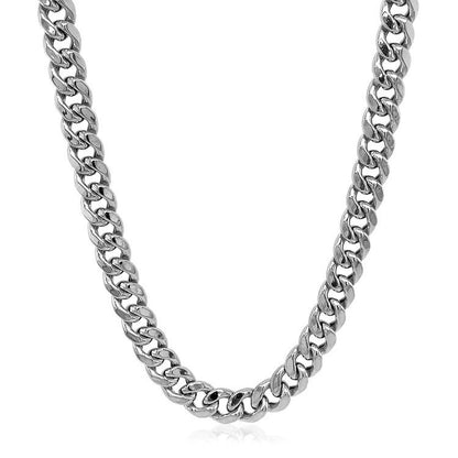 5.5mm 14k White Gold Miami Cuban Semi Solid Chain by Bids.com