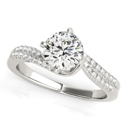 14k White Gold Spiral Design Pronged Diamond Engagement Ring (1 1/8 cttw) by Bids.com