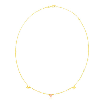 14k Yellow and Rose Gold Mom Necklace - necklaces