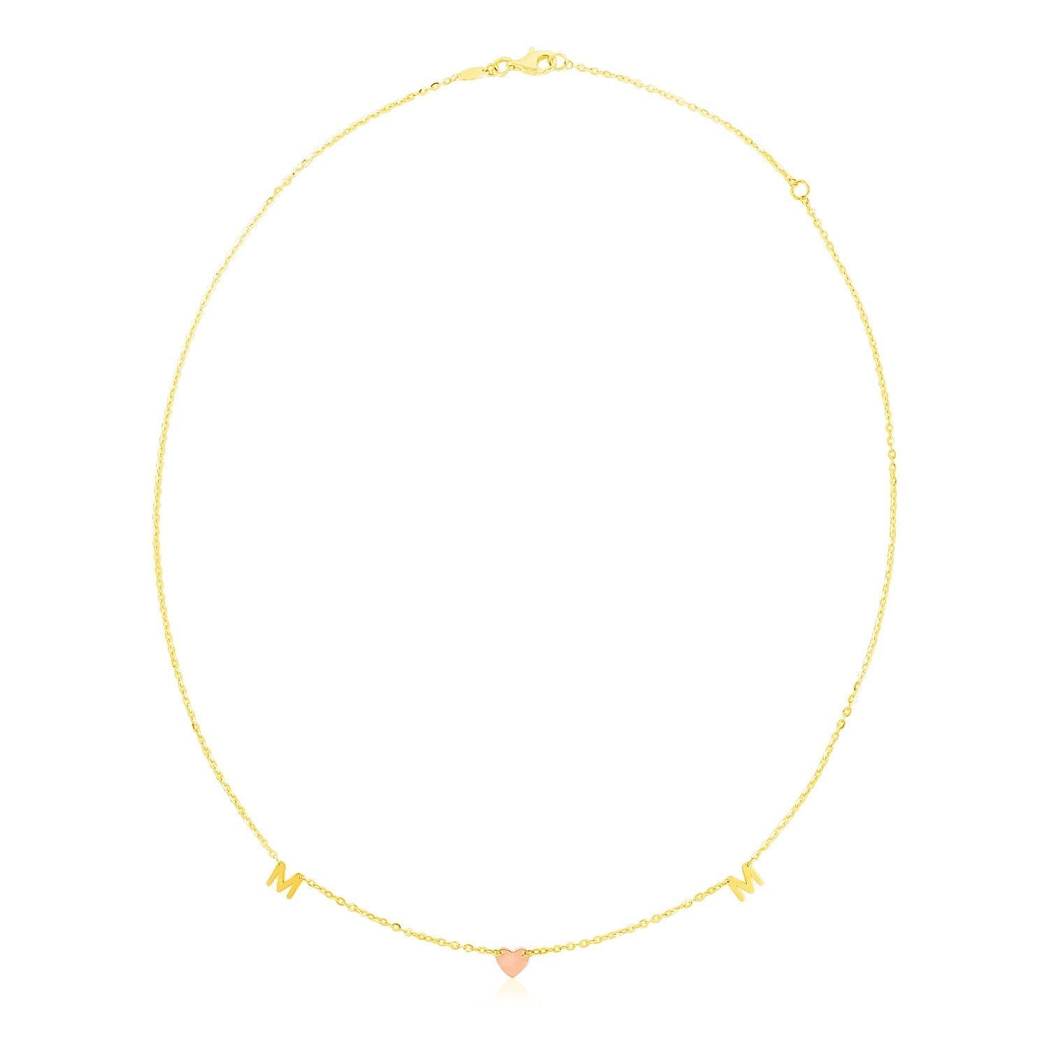 14k Yellow and Rose Gold Mom Necklace 