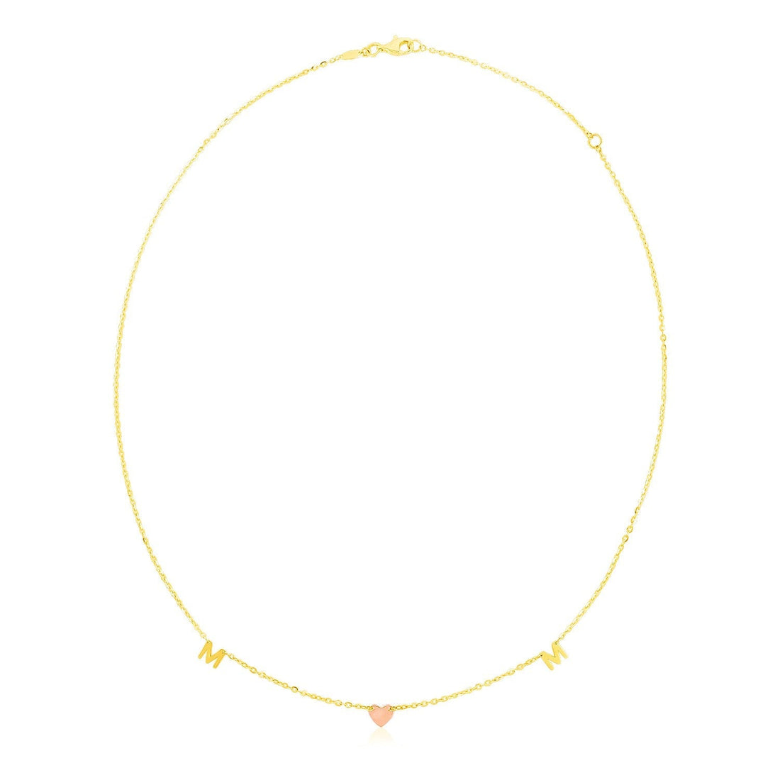 14k Yellow and Rose Gold Mom Necklace 