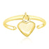 14k Yellow Gold Cuff Puffed Heart Toe Ring - bracelets