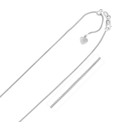 14k White Gold Adjustable Franco Chain 0.9mm by Bids.com