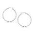 Sterling Silver Faceted Motif Hoop Earrings with Rhodium Plating(2x25mm) - DestGlow