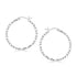 Sterling Silver Faceted Motif Hoop Earrings with Rhodium Plating(2x25mm) by Avera Group