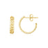 14K Yellow Gold Slender Curb Chain Hoop Earrings - earrings