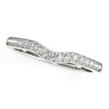 14k White Gold Curved Style Wedding Ring (1/4 cttw) by Bids.com