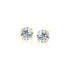 14k Yellow Gold Stud Earrings with White Hue Faceted Cubic Zirconia(5mm) - earrings