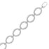 Sterling Silver Rhodium Finished Diamond Accented Cable Oval Bracelet (12.70 mm)