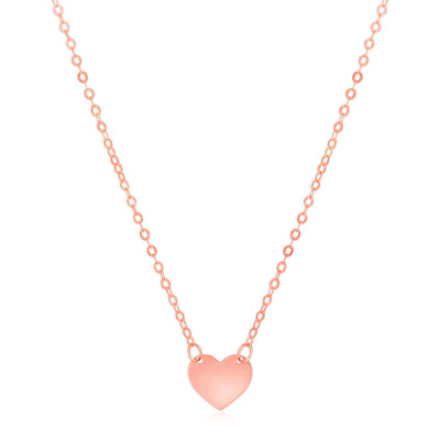 14k Rose Gold Polished Mini Heart Necklace - necklaces