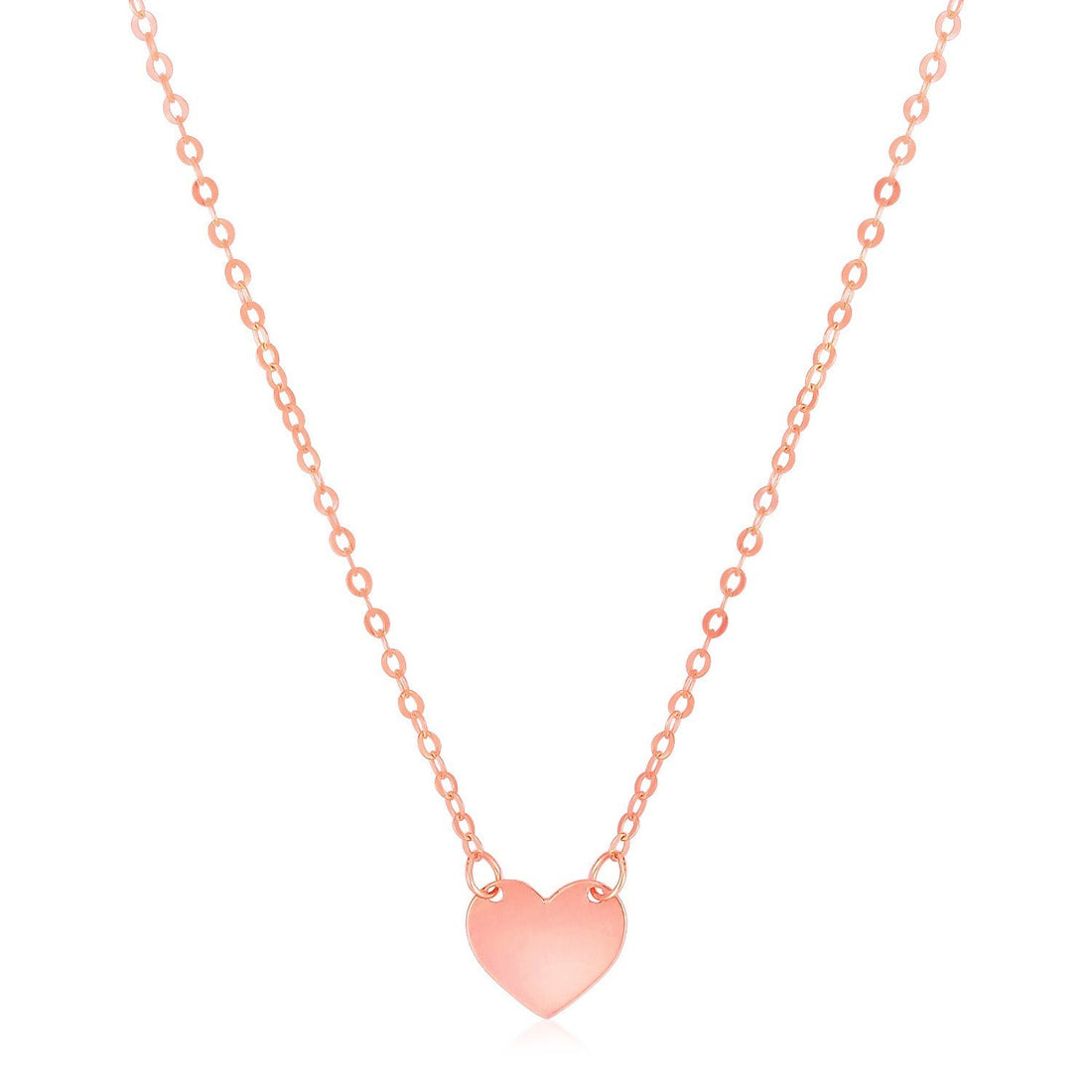14k Rose Gold Polished Mini Heart Necklace 
