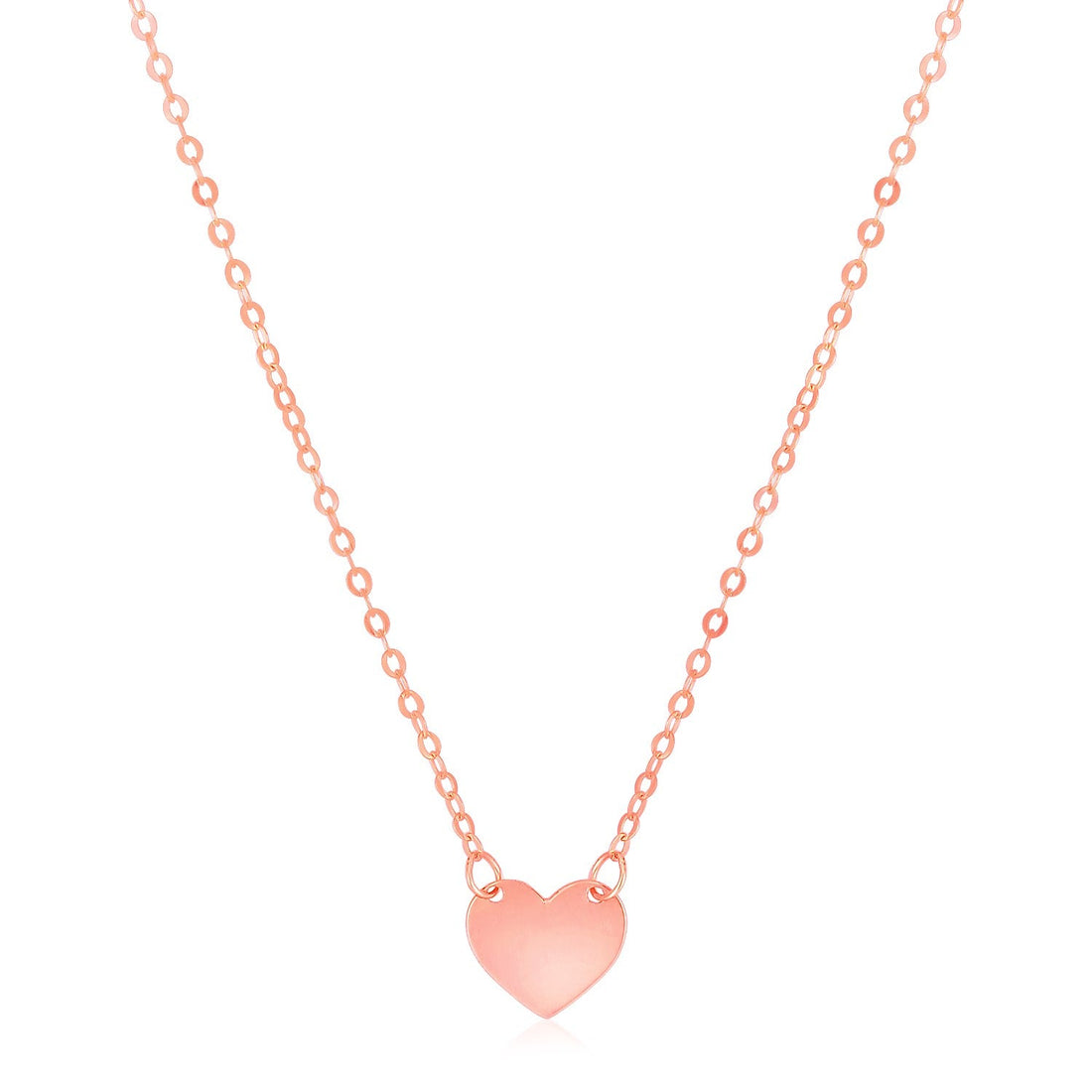 14k Rose Gold Polished Mini Heart Necklace - necklaces