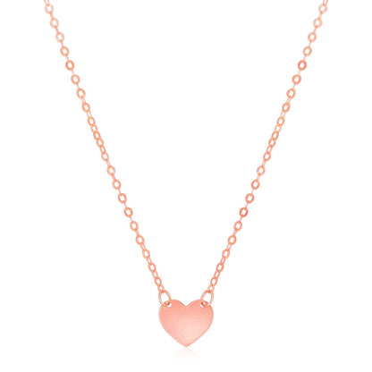 14k Rose Gold Polished Mini Heart Necklace by Avera Group