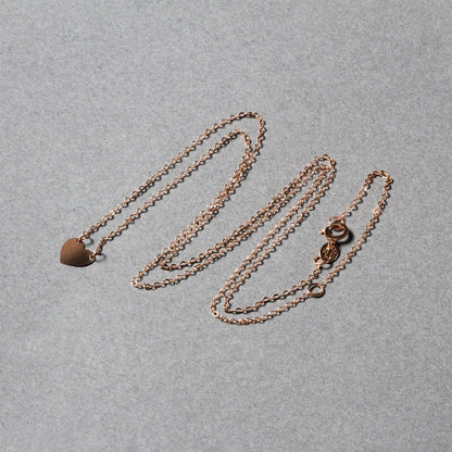 14k Rose Gold Polished Mini Heart Necklace 