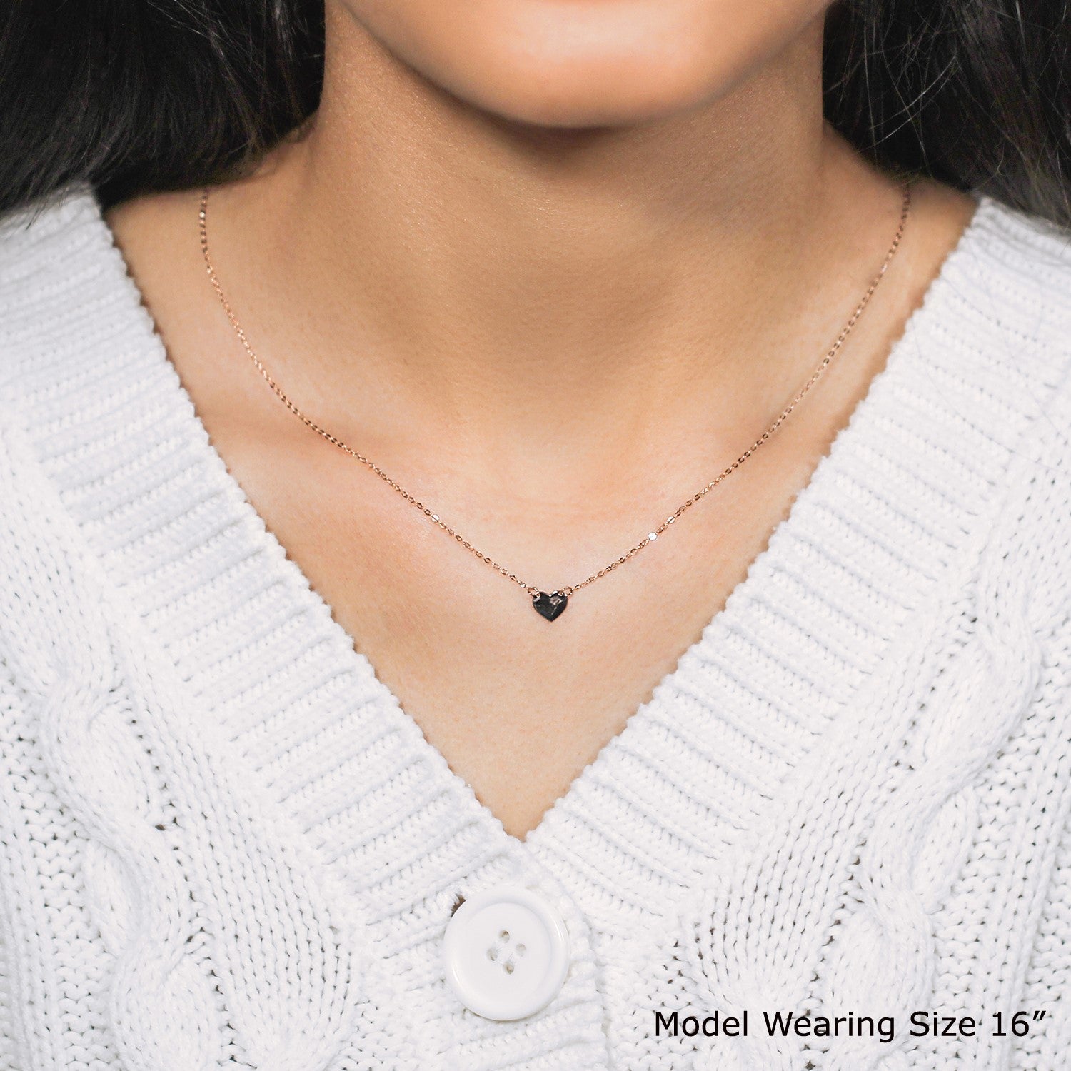 14k Rose Gold Polished Mini Heart Necklace - DestGlow