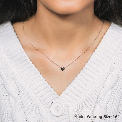 14k Rose Gold Polished Mini Heart Necklace - DestGlow