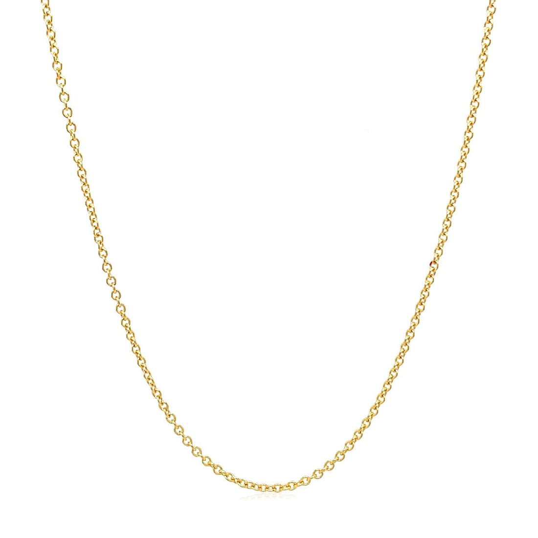14k Yellow Gold Round Cable Link Chain (1.30 mm) - DestGlow