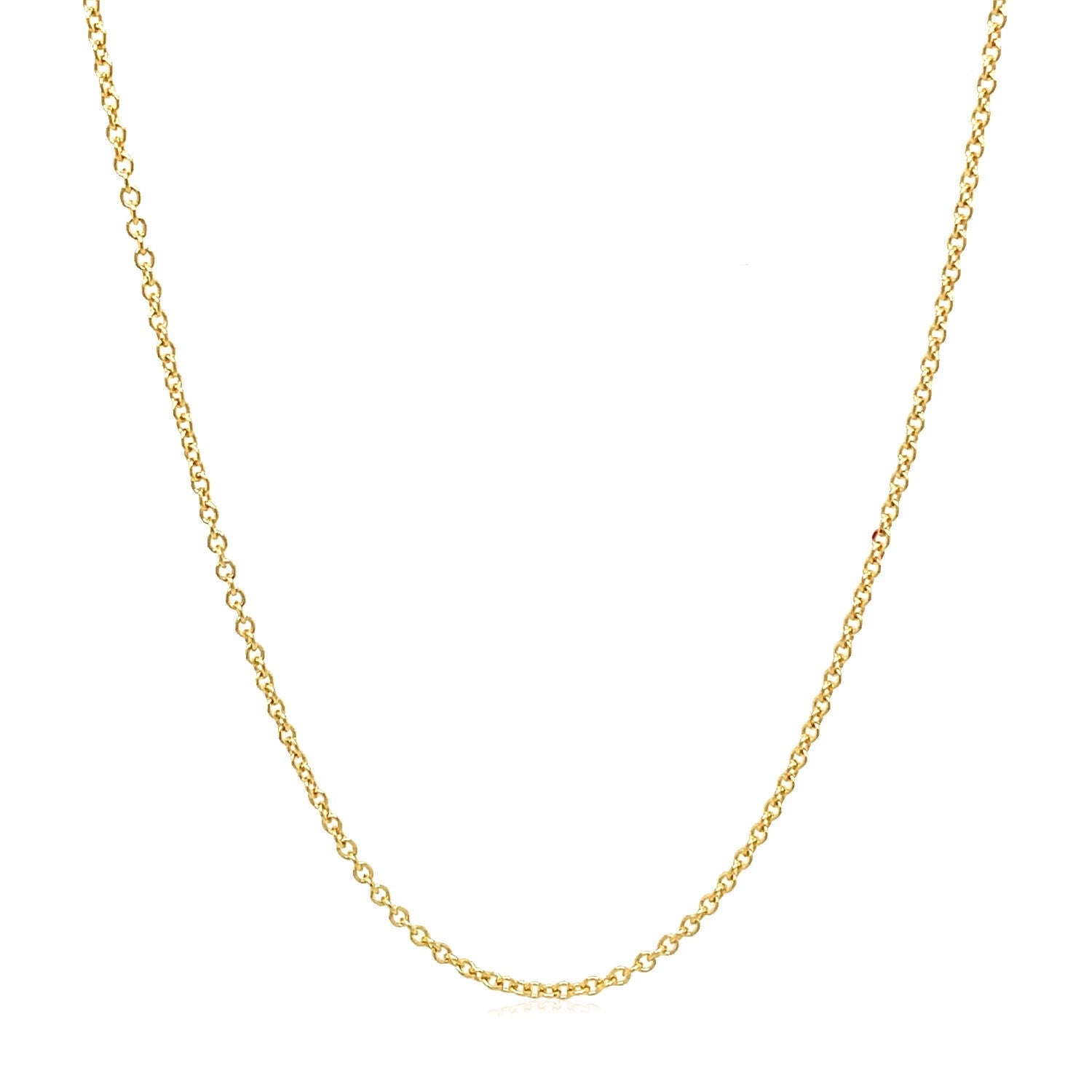 14k Yellow Gold Round Cable Link Chain (1.30 mm) - DestGlow
