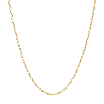 14k Yellow Gold Round Cable Link Chain (1.30 mm) - DestGlow