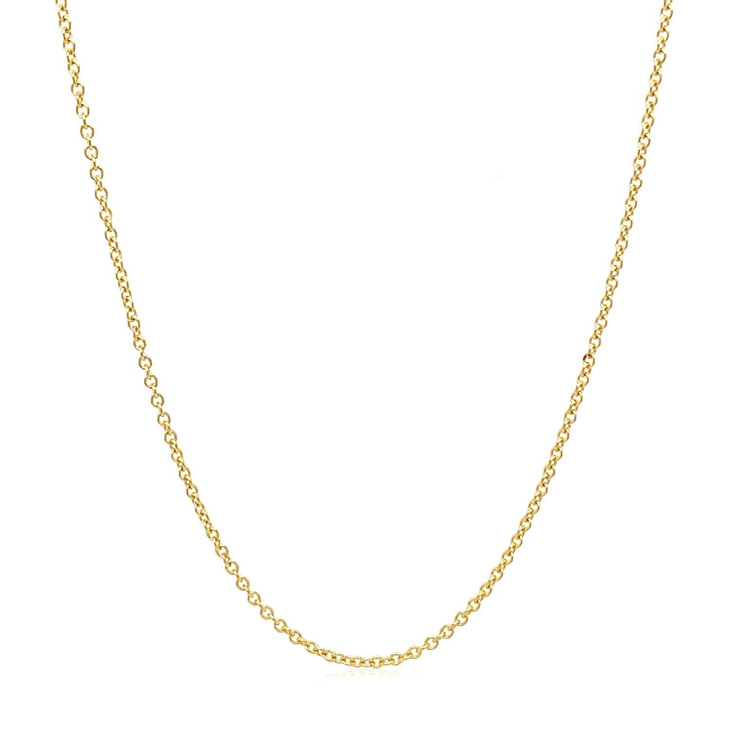 14k Yellow Gold Round Cable Link Chain 1.3mm 