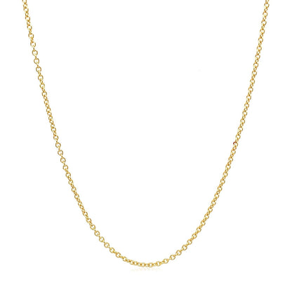 14k Yellow Gold Round Cable Link Chain 1.3mm 